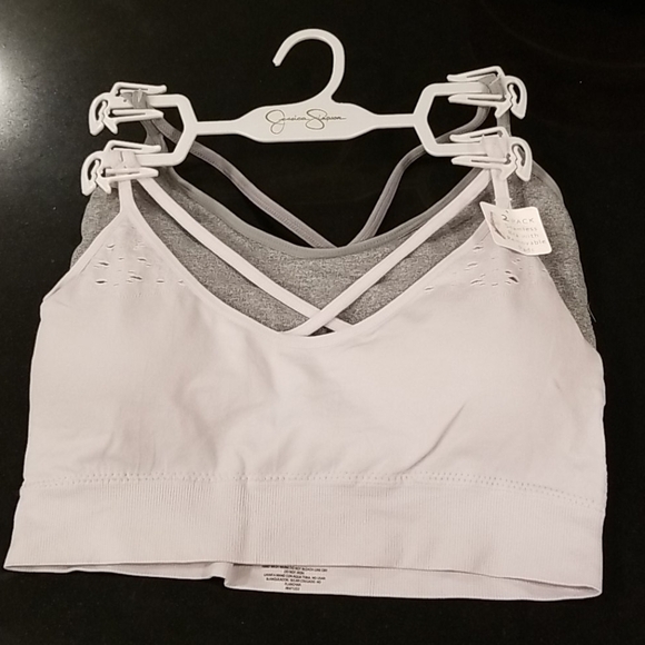 💕JESSICA SIMPSON💕 Seamless Bralettes (2 Pack) Lavender Gray Medium M NWT - Picture 4 of 13